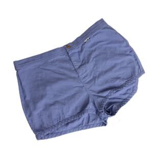 Periwinkle / Slate Blue High Waisted Roxy Chino Shorts With Chevron Pocket - M